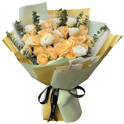 合肥21朵香槟玫瑰灯带，永远笑颜如花