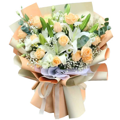合肥19朵香槟玫瑰百合，你是我的真爱