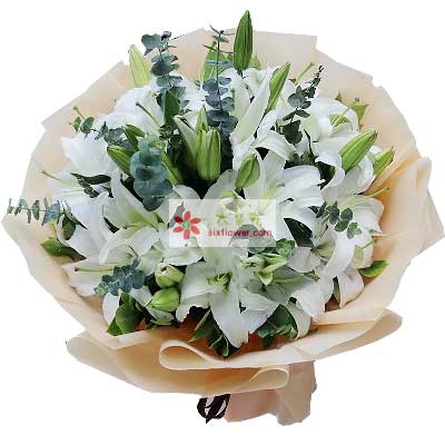 合肥9支白色多头百合，祝福你幸福